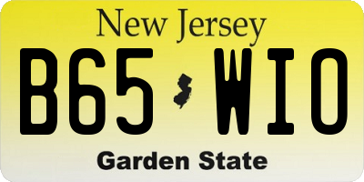 NJ license plate B65WIO