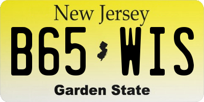 NJ license plate B65WIS