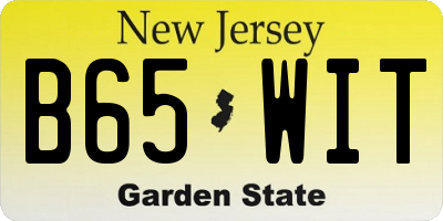 NJ license plate B65WIT