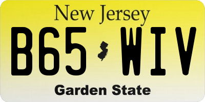 NJ license plate B65WIV