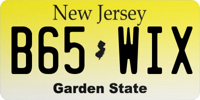 NJ license plate B65WIX
