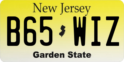 NJ license plate B65WIZ