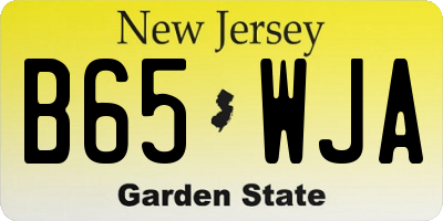 NJ license plate B65WJA