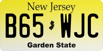 NJ license plate B65WJC