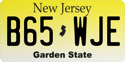 NJ license plate B65WJE