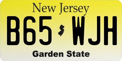 NJ license plate B65WJH