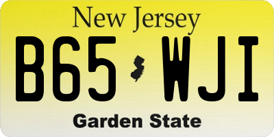 NJ license plate B65WJI
