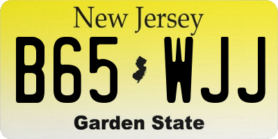 NJ license plate B65WJJ