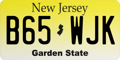 NJ license plate B65WJK