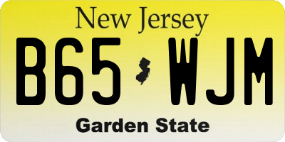 NJ license plate B65WJM