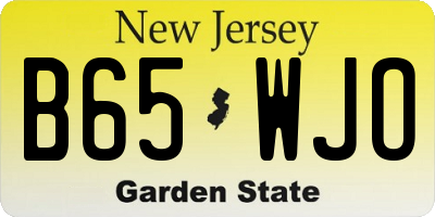 NJ license plate B65WJO