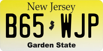NJ license plate B65WJP