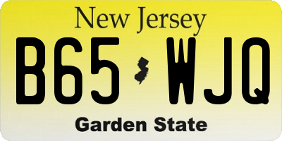 NJ license plate B65WJQ