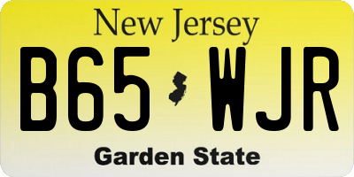 NJ license plate B65WJR