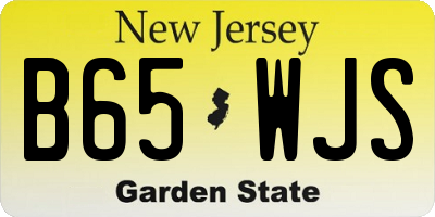 NJ license plate B65WJS
