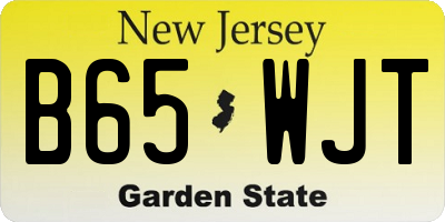 NJ license plate B65WJT