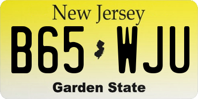 NJ license plate B65WJU