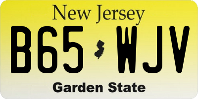 NJ license plate B65WJV