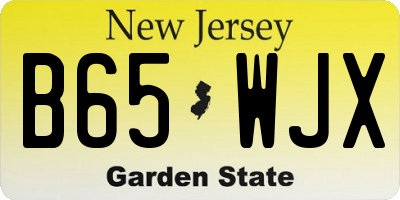 NJ license plate B65WJX