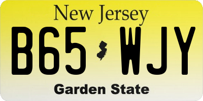 NJ license plate B65WJY