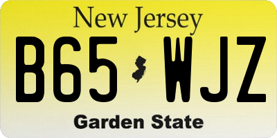 NJ license plate B65WJZ
