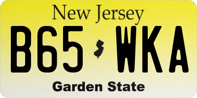 NJ license plate B65WKA