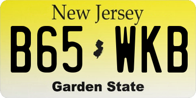 NJ license plate B65WKB