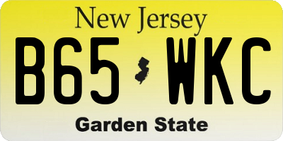 NJ license plate B65WKC