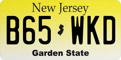 NJ license plate B65WKD