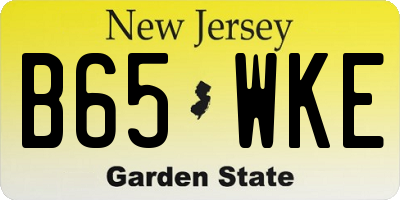 NJ license plate B65WKE