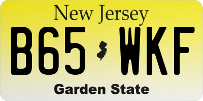NJ license plate B65WKF