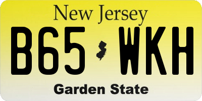 NJ license plate B65WKH
