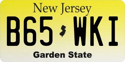 NJ license plate B65WKI