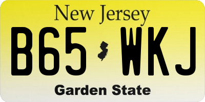 NJ license plate B65WKJ