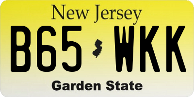 NJ license plate B65WKK