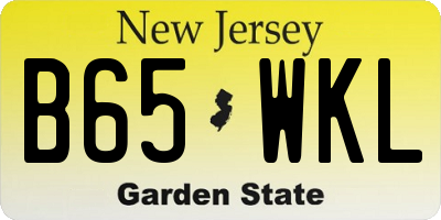 NJ license plate B65WKL