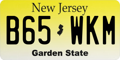 NJ license plate B65WKM