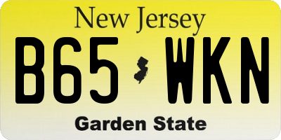 NJ license plate B65WKN