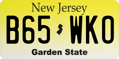 NJ license plate B65WKO