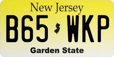 NJ license plate B65WKP