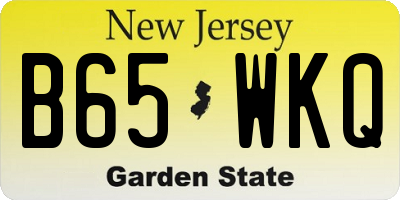 NJ license plate B65WKQ