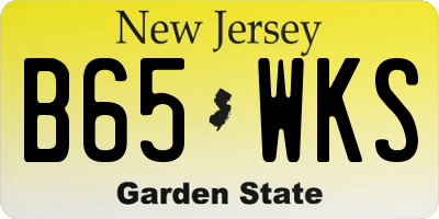 NJ license plate B65WKS