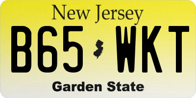 NJ license plate B65WKT