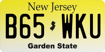 NJ license plate B65WKU