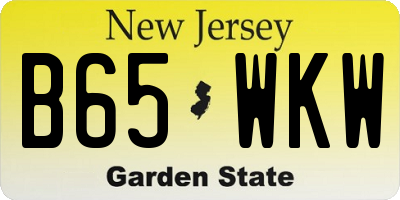 NJ license plate B65WKW
