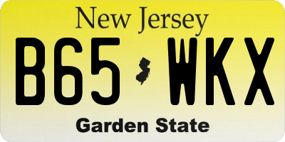 NJ license plate B65WKX