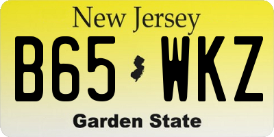 NJ license plate B65WKZ