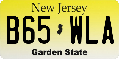 NJ license plate B65WLA