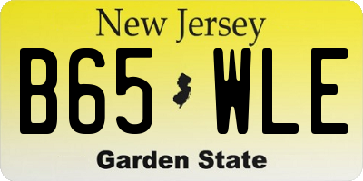 NJ license plate B65WLE