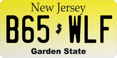 NJ license plate B65WLF